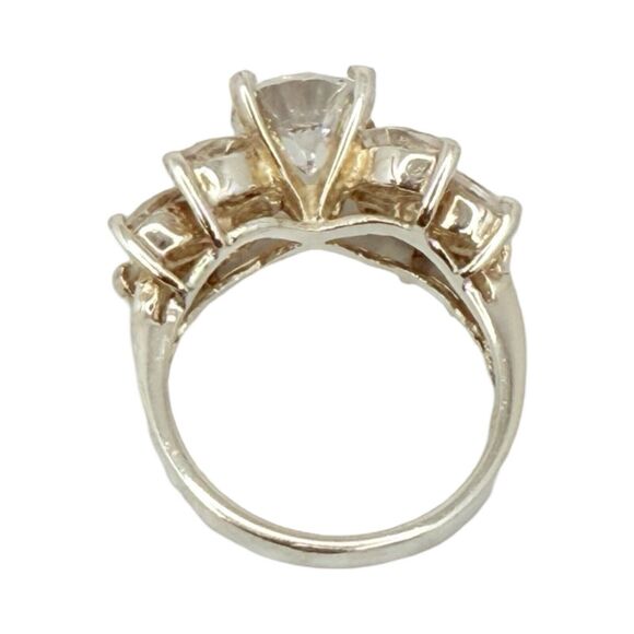 Lindeberg 925 Sterling Silver Zirconia Ring Sz 7 Marquise Round Cut Engagement - Picture 7 of 16